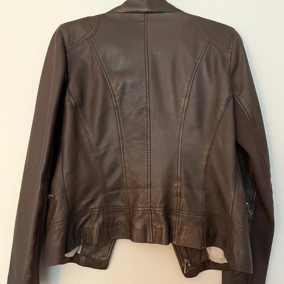 Andrew Marc Brown Leather Jacket - Picture 2 of 6